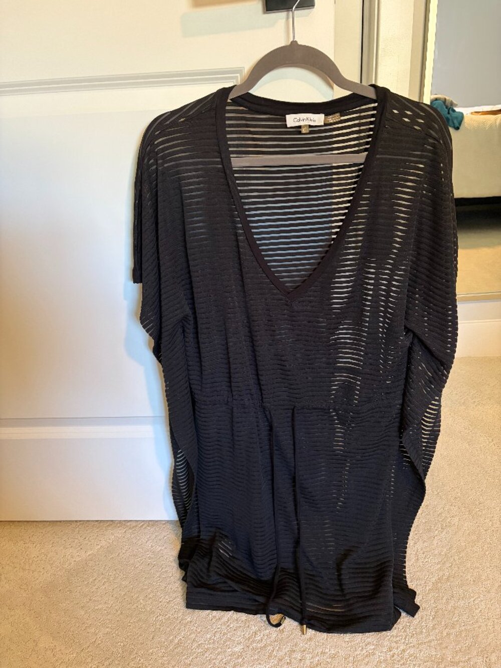 Calvin Klein Black Sheer Swim Coverup Size L/XL